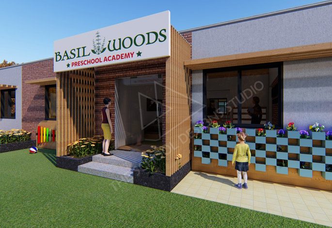 Basil Woods Preschool, Bengaluru Entrance (Render).