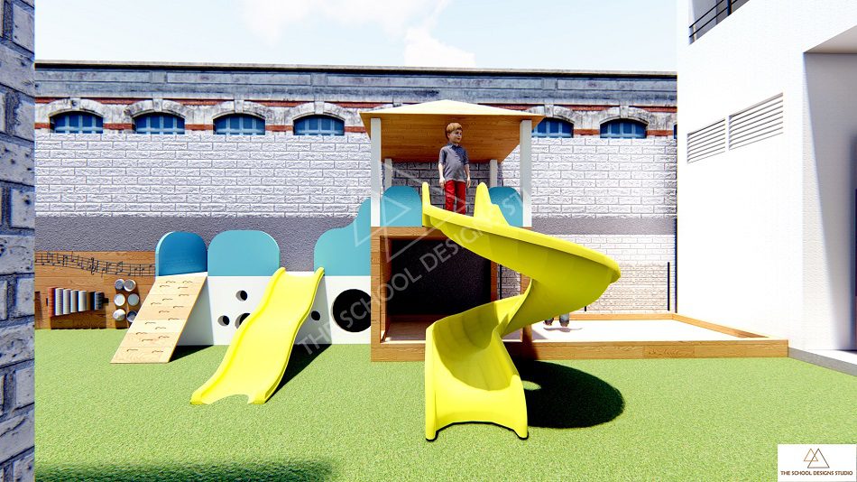 Indo- American Montesorri Preschool., Trichy, Tamilnadu. Design Created by The School Designs Studio